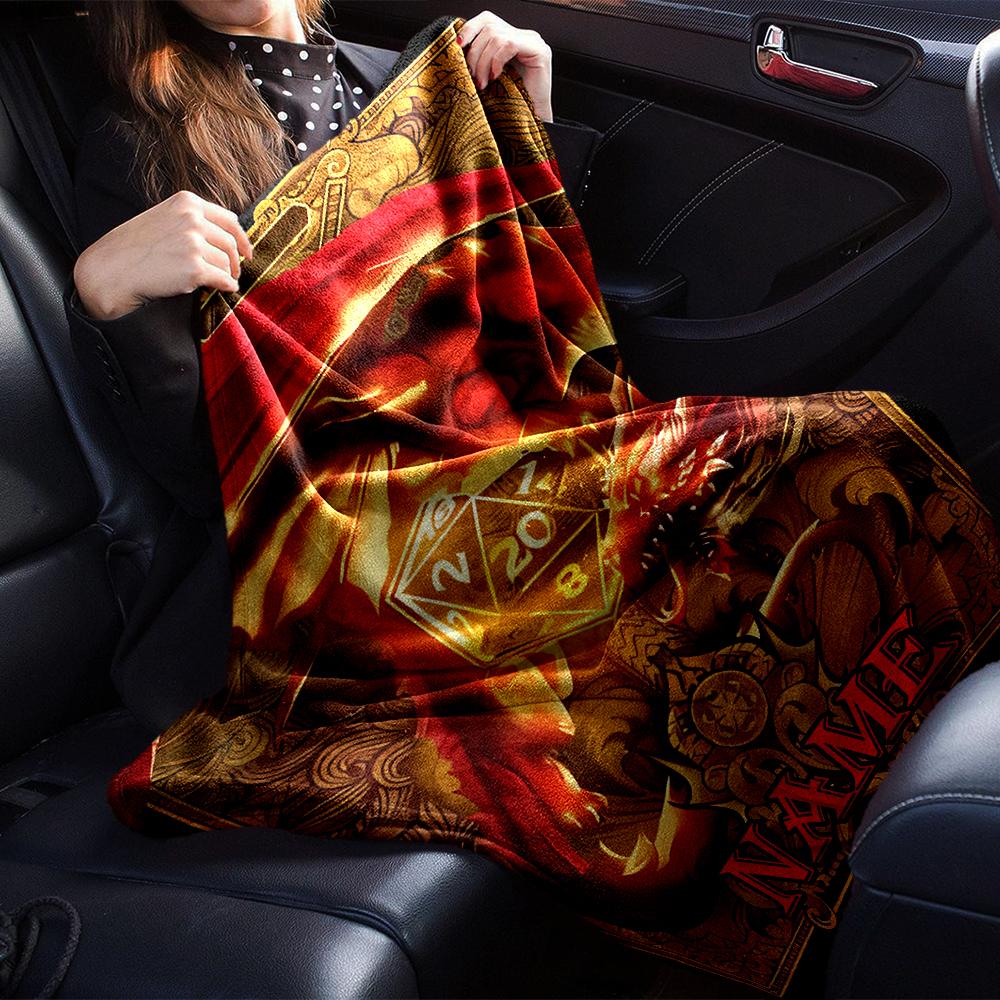 Customiz Name Personality Dungeons & Dragons (4) Blanket Soft &Warm Sofa Office Bed Travel Lunch Break Blanket, Gift Suitable for All Seasons