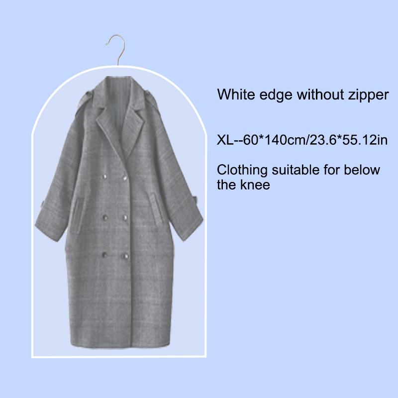 1Pcs Clothes Dust Cover White/Black Fully Enclosed Washable Dust Bag Peva Household Dust Cover With Zipper Coat Suit Cover
