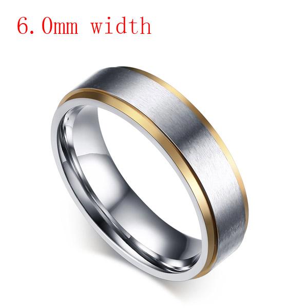 Vnox Elegant Customize Couple Rings for Women Men 6mm/8mm Wedding Bands Jewelry Stainless Steel Lovers Gift