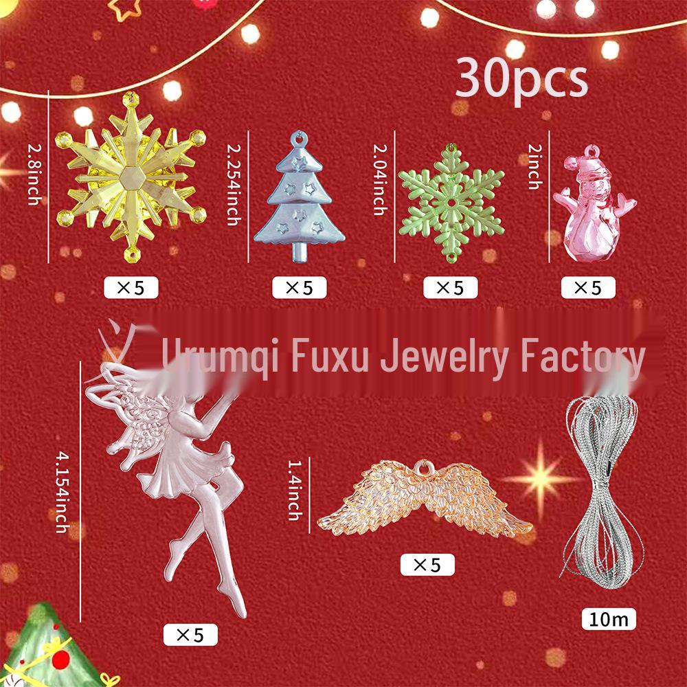 35pcs Colorful Christmas Snowflake Ornaments for DIY Decorations & Party Supplies