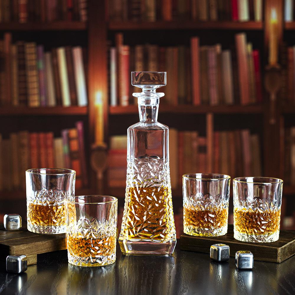 Crystal Glass Wine Bottle, Foreign Wine Bottle, Whisky Glass, Spirits Decorative Wine Bottle, Wine Set, Decanter with Lid, Wine Jug