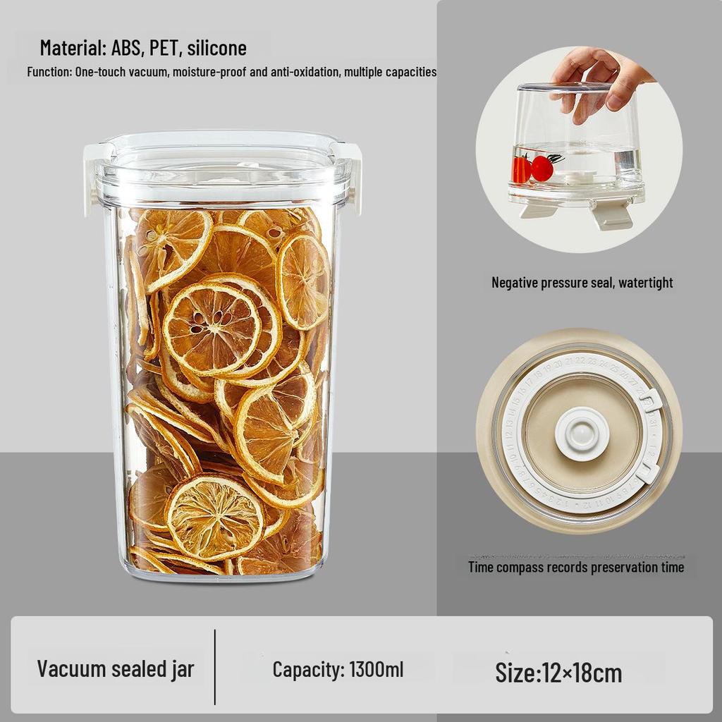 Vacuum Sealed Food Storage Jar: Moisture-Proof Container for Spices, Coffee, and Grains
