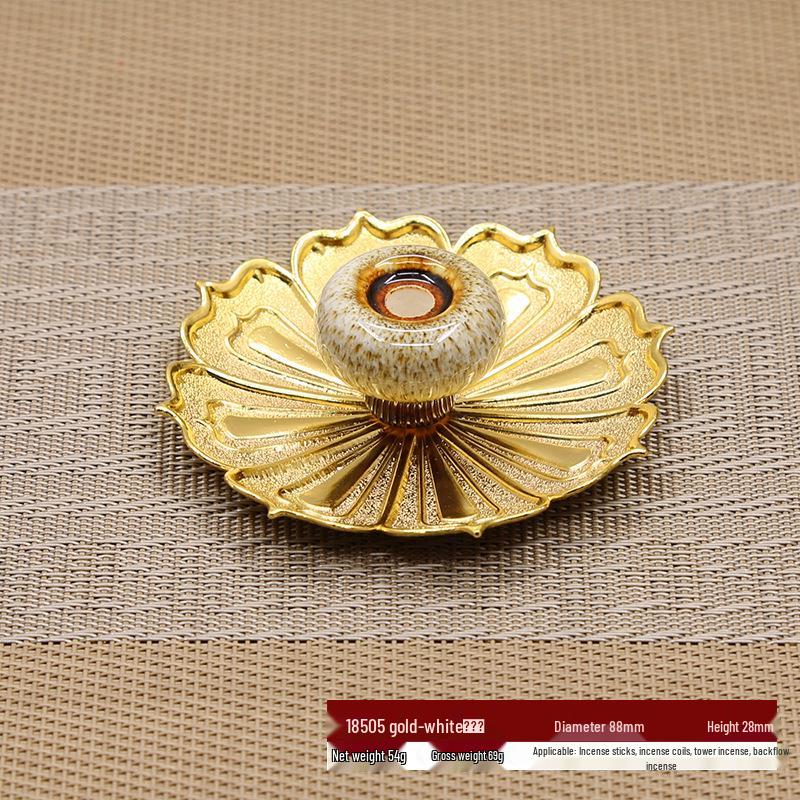 Japanese Glass Lotus Incense Holder: Dual-Use Aromatherapy & Backflow Burner