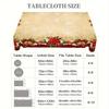 1pc Christmas Table Cloths Red Flower Printed Waterproof Oilproof 2025 New for Home Ornament Xmas New Year Christmas Decoration