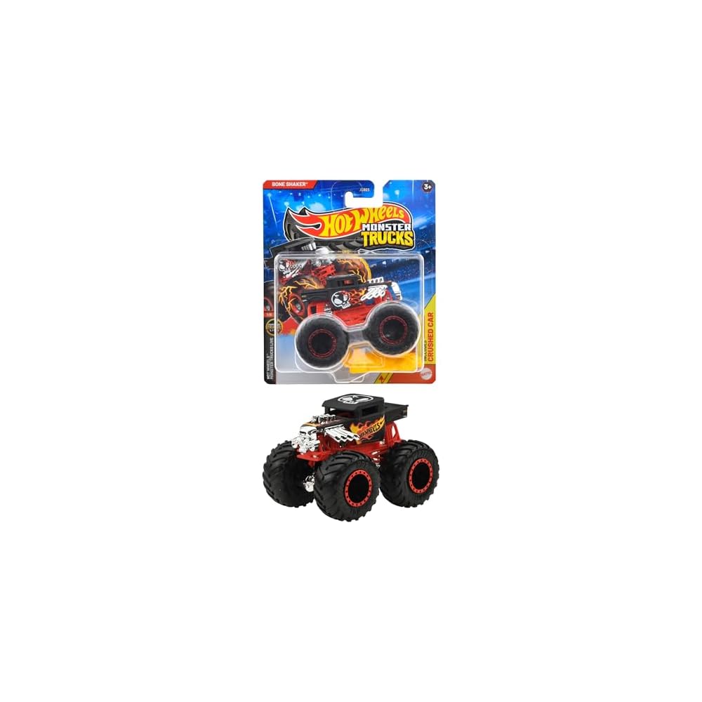 

Hot Wheels Monster Truck Bone Shaker 1:64 Scale Toy Vehicle Black for Ages 3 and Up
