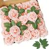 25/30pcs Rose Artificial Flowers Foam Fake Flower Wedding Bridal Decoration Valentines Gift Simulation Roses Home Vase Decor