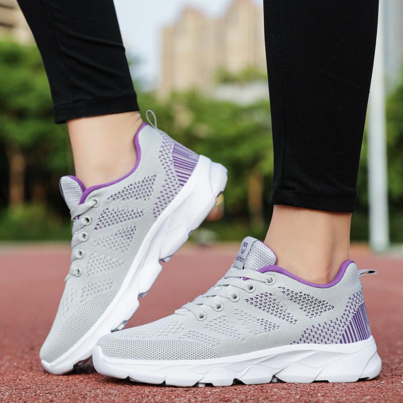 35-42 Spring/autumn Women's Flying Woven Breathable Super Light Stuffed Sports Shoes Large Size Ultra -light Stool Women's Sports Shoes