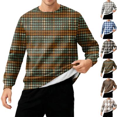 Herren Rundhals Fleecegefüttert Dick Warm Sweatshirt