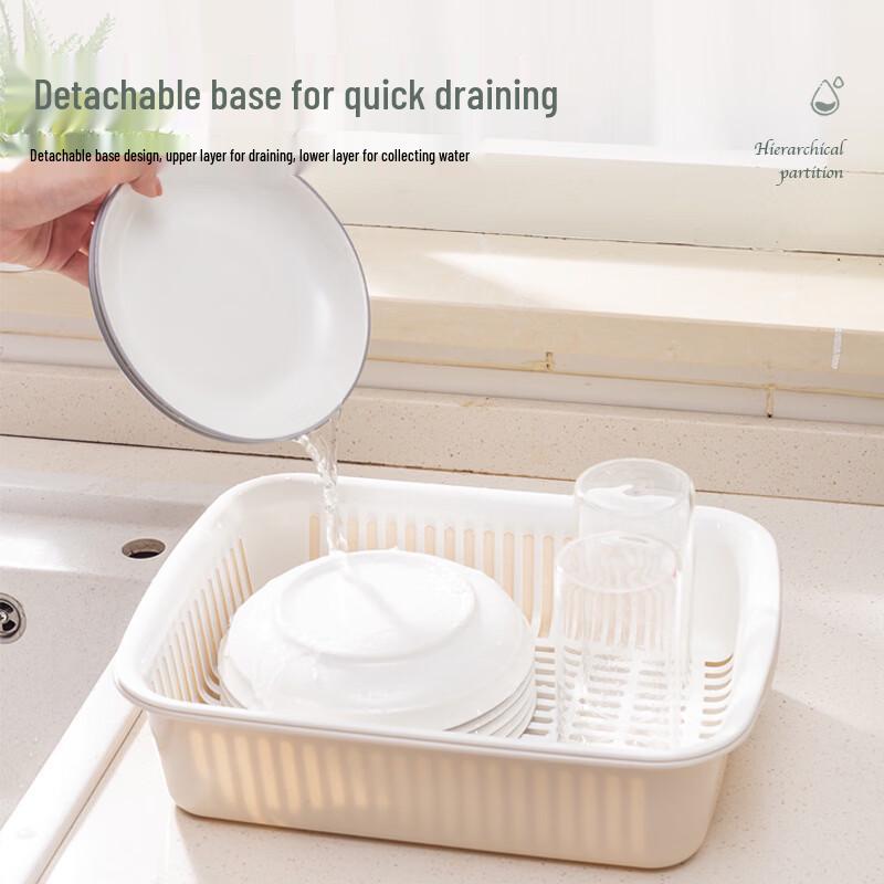 Abay Double-Layer Rectangular Drain Basket