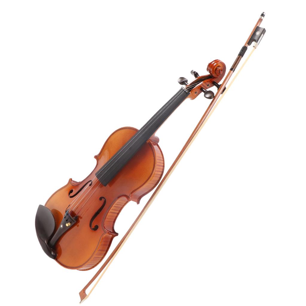 4 4 Violin Spruce Top Maple Back Side Ebony Fingerboard Violin Bridge Bow Rosin Set for Home