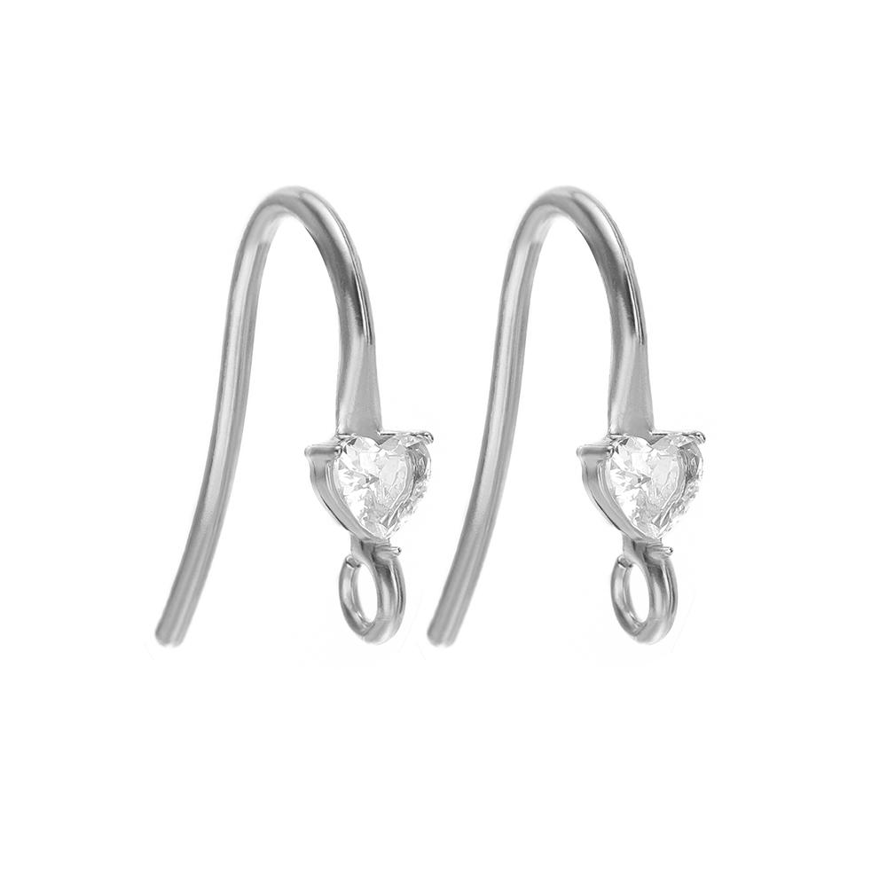 10pcs Stainless Steel PVD Gold Plated Zircon Earring Hooks Wires for DIY Jewelry Findings Accessories Handmade Earrings Making