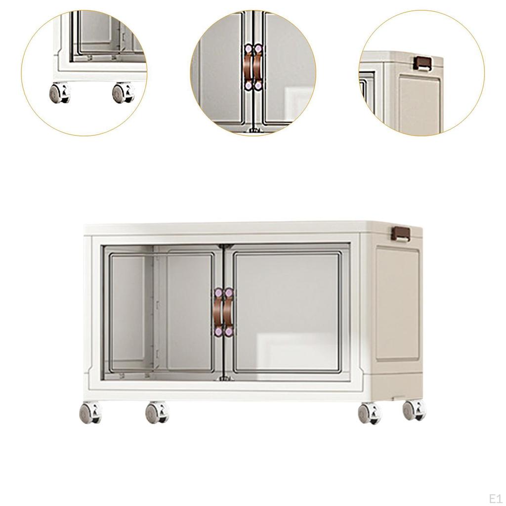 Foldable Storage Cabinet Fashion Portable for Farmhouse Drawing Room Kitchen White 1 Layer 45 Cm
