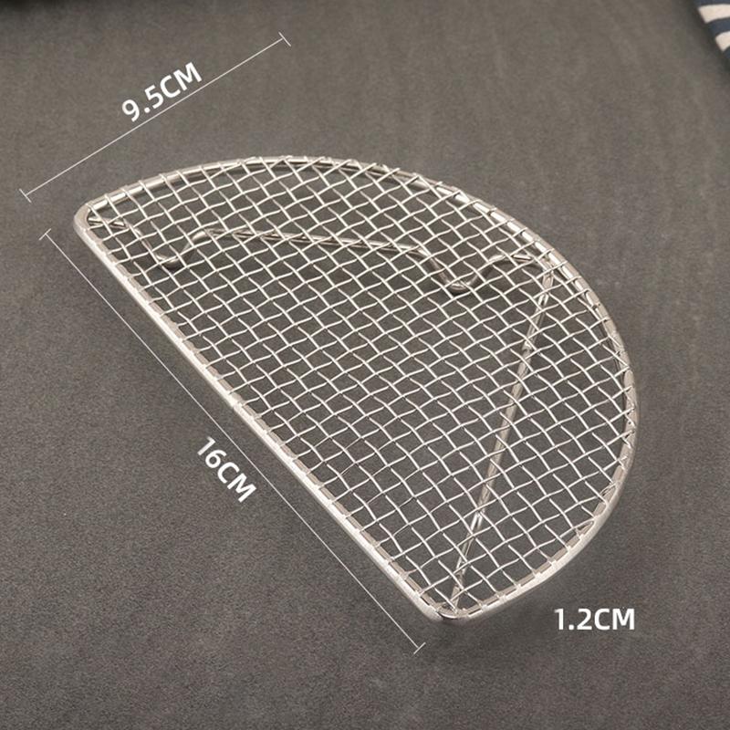 Japanese Stainless Steel Barbecue Rectangular Semi-Circular Fried Tempura Fried Mesh Shelf Slate Pork Chops Baking Cooling Rack