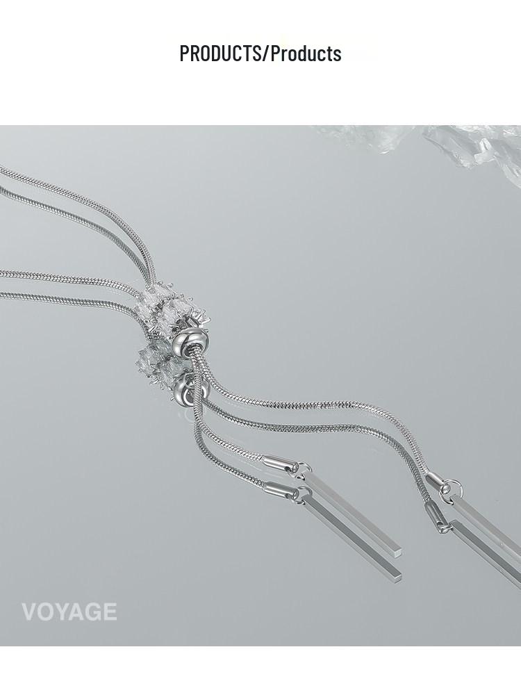 Titanium Steel Adjustable Sweater Chain Women's Luxury Necklace for Autumn/Winter - High-End Decorative Accessory