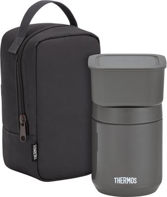 Conjunto de Sopa/Recipiente para Almoço Thermos com Isolamento a Vácuo 400ml Cinza Escuro Conjunto de Pote/Recipiente para Sopa JEE-800 DGY