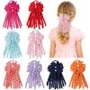 Ribbon-Tassel Hairbands Popular Sweet Cute Rainbow Curly Ribbon Double Ponytail Holder Baby Girls Rubber Bands Hair Accessories