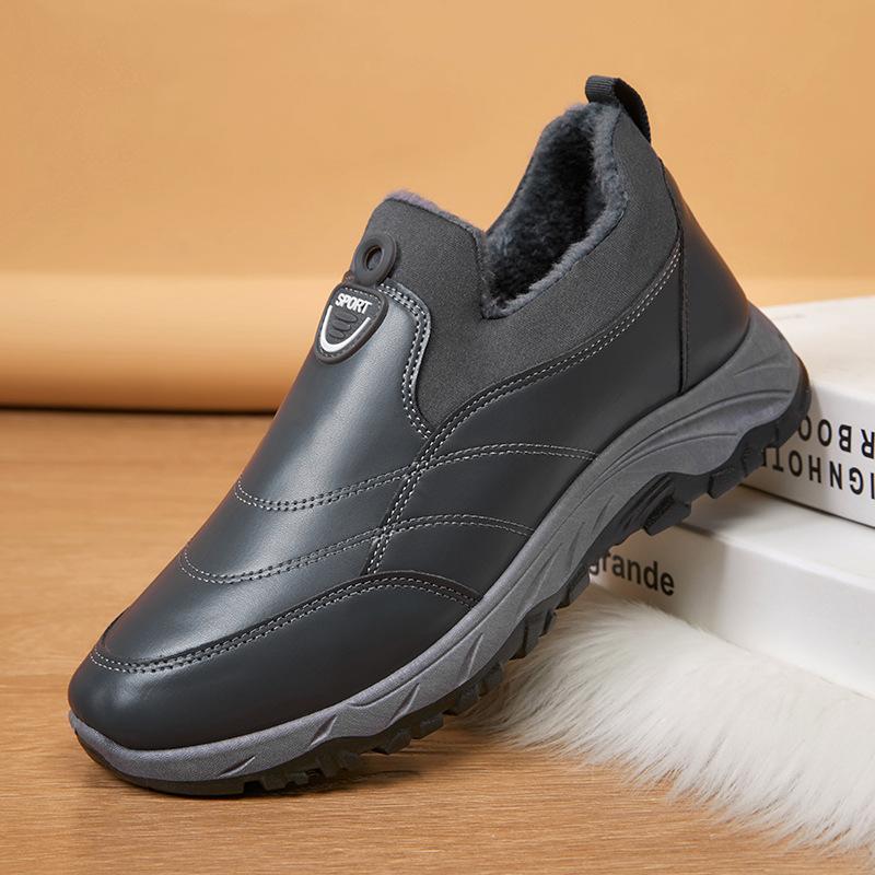 

Autumn and winter men s cotton boots, new cotton shoes, velvet thickened leather boots, dad boots, warm men s boots 44