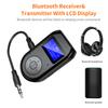 Bluetooth 5.0 Transmitter Receiver 3.5mm AUX 3 in 1 Wireless Bluetooth Adapter With Display Screen Low Latency Audio Adapter LCD