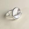 Xiaomi BF CLUB 925 Sterling Rings for Women Simple Geometric Handmade Irregular Retro Big Stone Round Ring Allergy For Birthday Gift