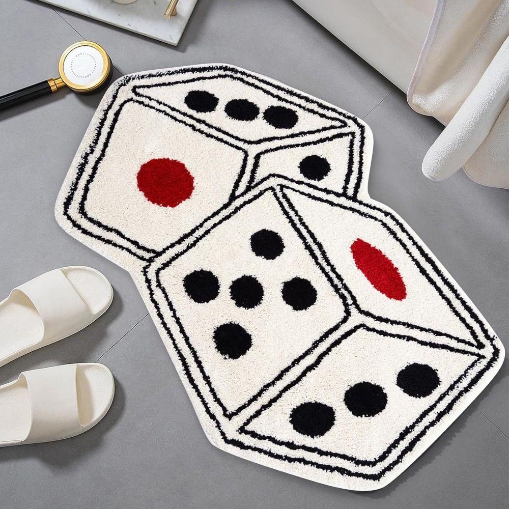 Dice Shaped Imitation Cashmere Carpet Anti-slip Floor Rug Entrance Carpet Floor Mat  Bedroom