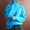 Women's Fashion Casual Fall Winter Solid Color Print Long Sleeve High Neck Sweaters