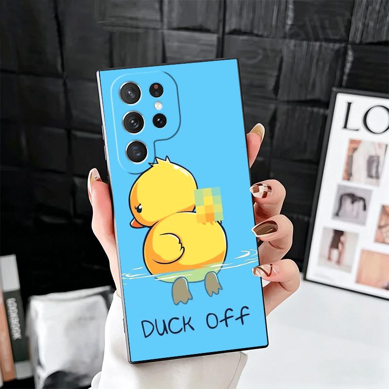 Funny Cute Cartoon Duck Soft Phone Case for Samsung Galaxy S26 S25 Edge S24 Ultra S23 Plus S22 S21 FE S20 Black Cover Back Shell