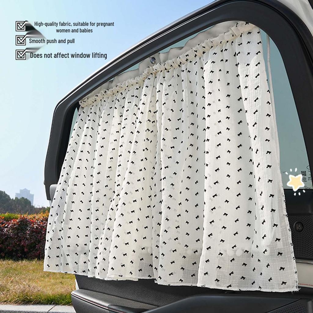 Car Window Blackout Curtains: Sunshade & Heat Insulation, Suction Cup, Rear Seat Baby Privacy Protection.