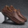 Heren handgemaakte leren schoenen Casual loafers Slip-on leren flats Outdoor wandelschoenen