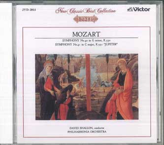 

CD MOZART - Symphony No. 40 / No. 41 Jupiter JVD2014 VICTOR Japan Classical Used