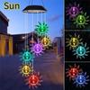 New LED Solar Wind Chime Crystal Ball Hummingbird Wind Chime Light Color Changing Waterproof Hanging Solar Light For Home Garden