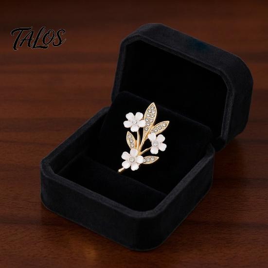 Clothing Decoration Pin Rhinestone Flower Brooch Pin, Bling Floral Lapel Coats Jewelry for Women, Coat Shirt Sweater Dress Decorative Accessory
