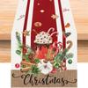 Merry Christmas Table Runner Snowman Pattern Table Cloth Reusable Xmas Table Decor