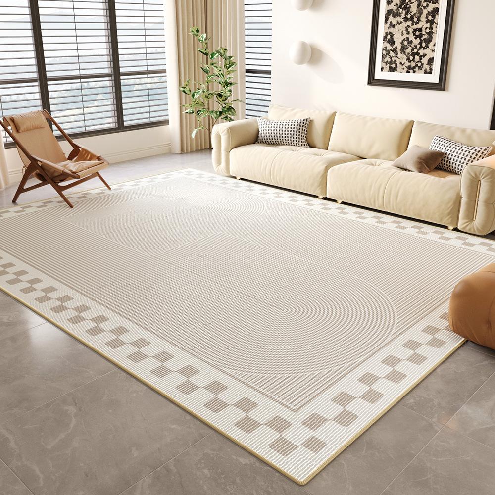 Cream Wind Carpet Living Room Leave-In Washable Sand Wiping Coffee Table Dirt-Resistant Non-Slip Mat Bedroom Bedside Easy To Take Care Of Floor Mat