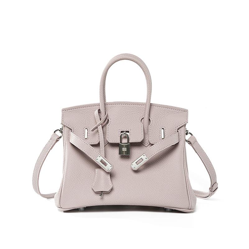 

Сумка из кожи Того платинового цвета, натуральная кожа, большая вместимость, нишевая, ощущение высокого класса, женская, для офисного работника, маленькая сумочка 25x13x20cm