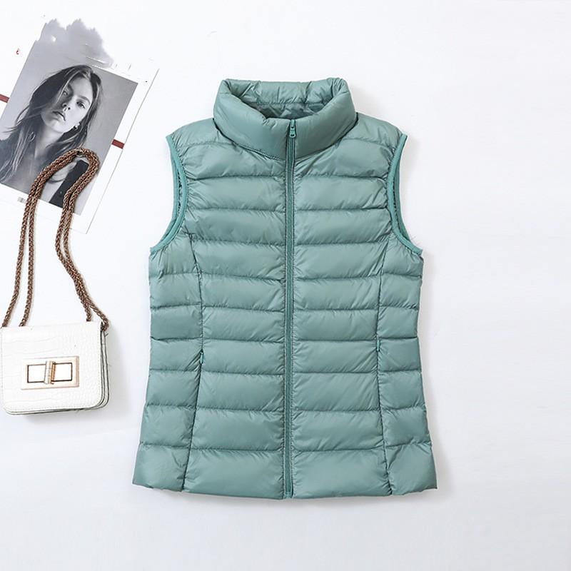 Women's Autumn and Winter Casual Warm Down Vest Inner Wear Solid Color Sleeveless Vest