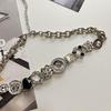 Y2K Style White Button Necklace – Retro, High-End Clavicle Chain Choker