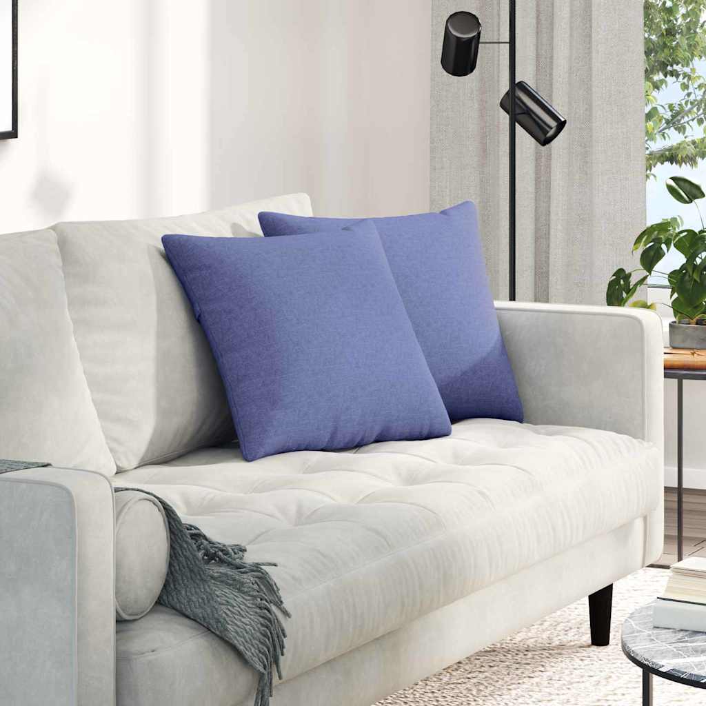 Sofa Cushions 2 Pcs Denim Blue 45 X 45 Cm Fabric