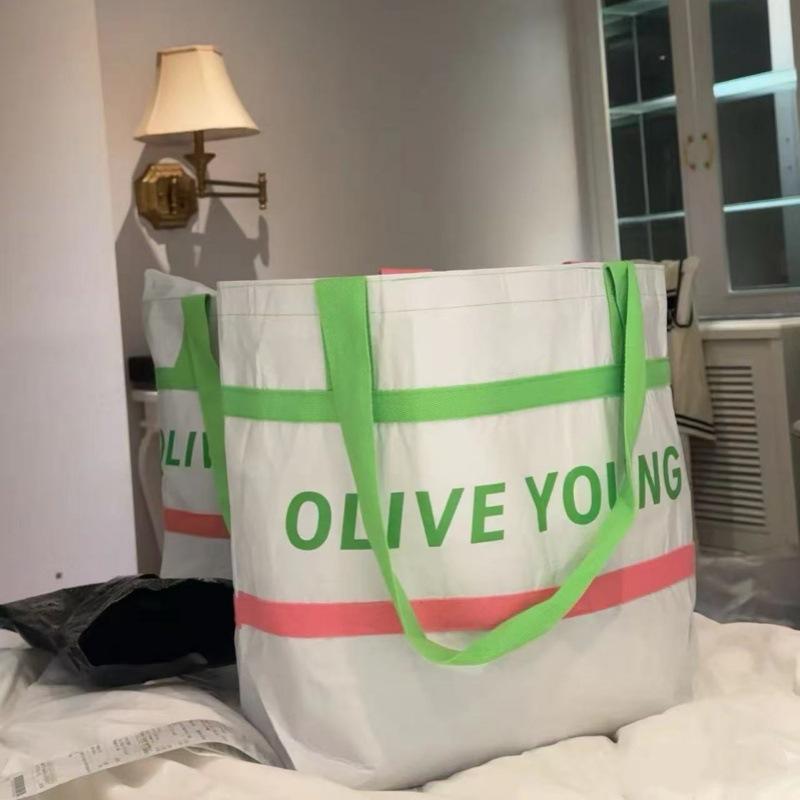 

Ветряная сумка-тоут из крафт-бумаги большой вместимости, на плечо, сумочка livyoung белый