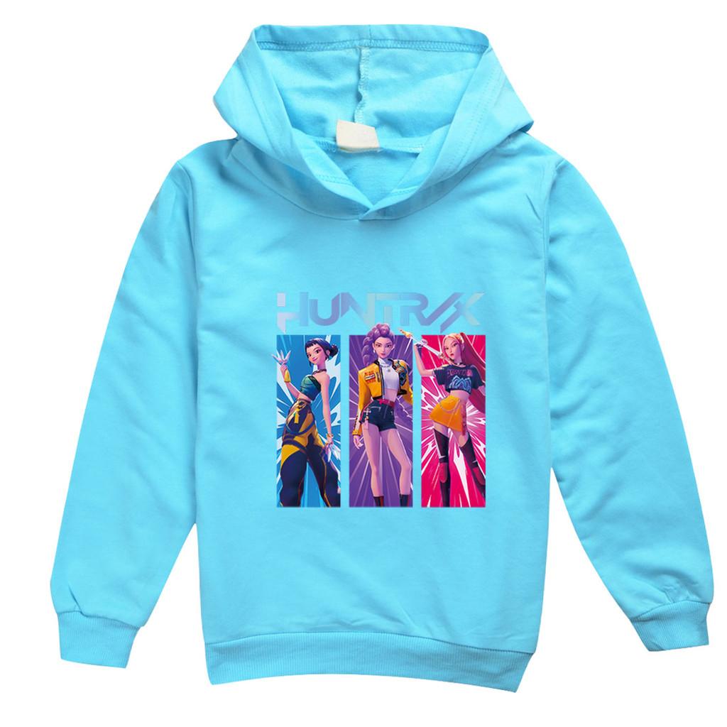 Dziecięce Dziewczęce Anime Kreskówka K-Pop Rumi Zoey Mira Nadrukowane Codzienne Bluzy z Długim Rękawem z Kapturem