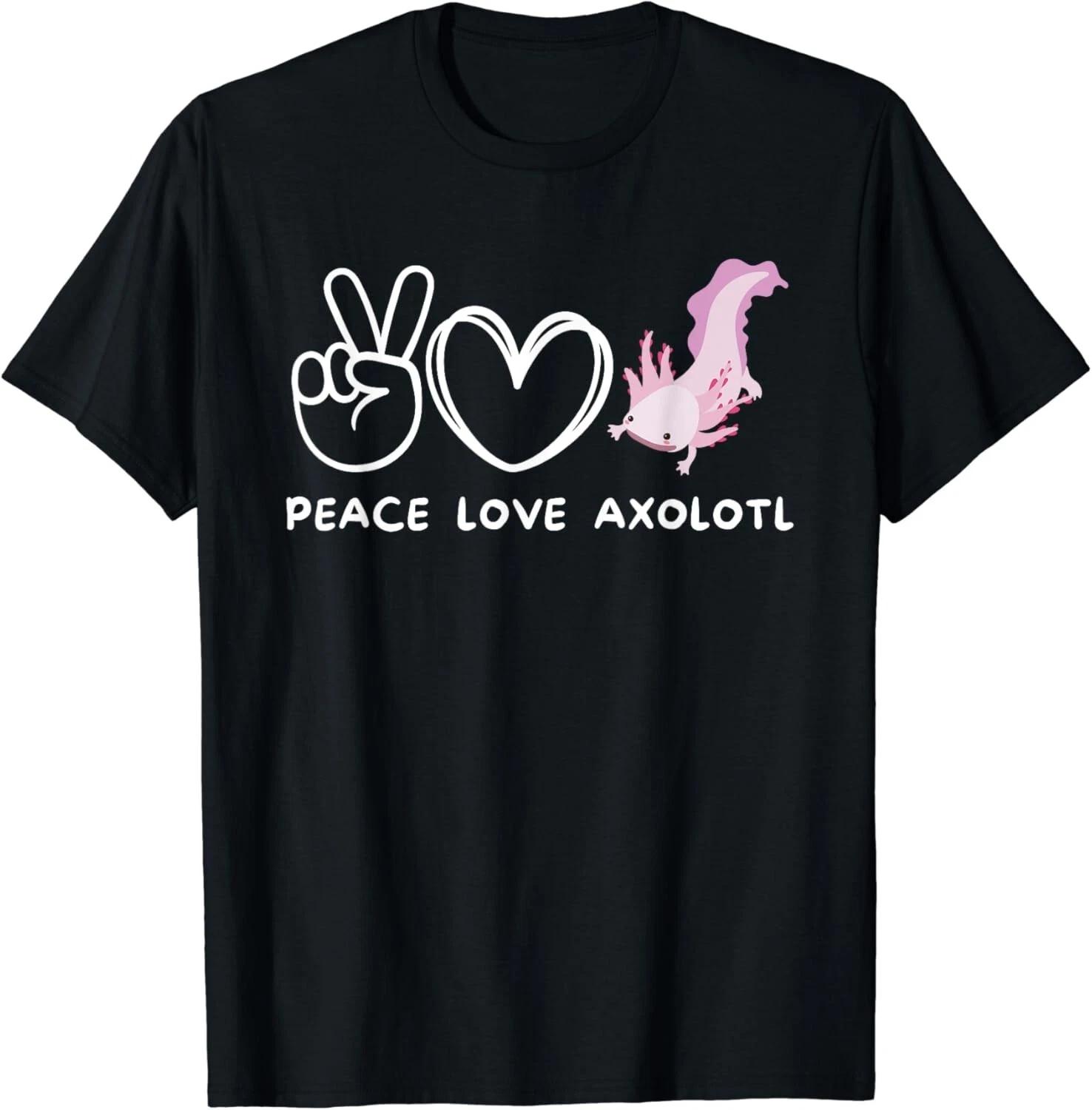 Peace_ Love Axolotl Retro Axolotl Lover Gifts Unisex T-Shirt S