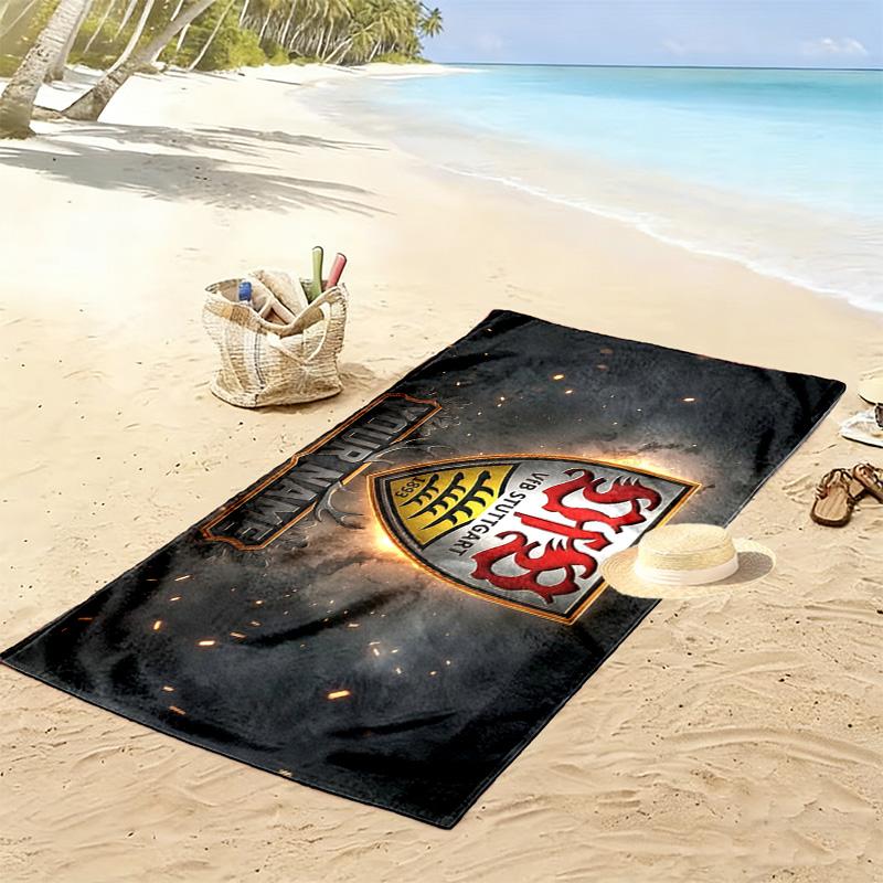 VfB Stuttgart Print Beach Towel, Large Soft Quick Dry Towel for Beach Camping Swimming