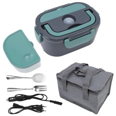 Electric Lunch Box 60W Heating 1.5L Capacity Stainless Steel Container 2 Charging Cables Portable