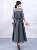 Hanmall Gray Wedding Party Midi Formal Long Formal Formal Occasion LON505 Dress, Dress, Lace, Length, Dress, Sleeves, Dress, Dress,
