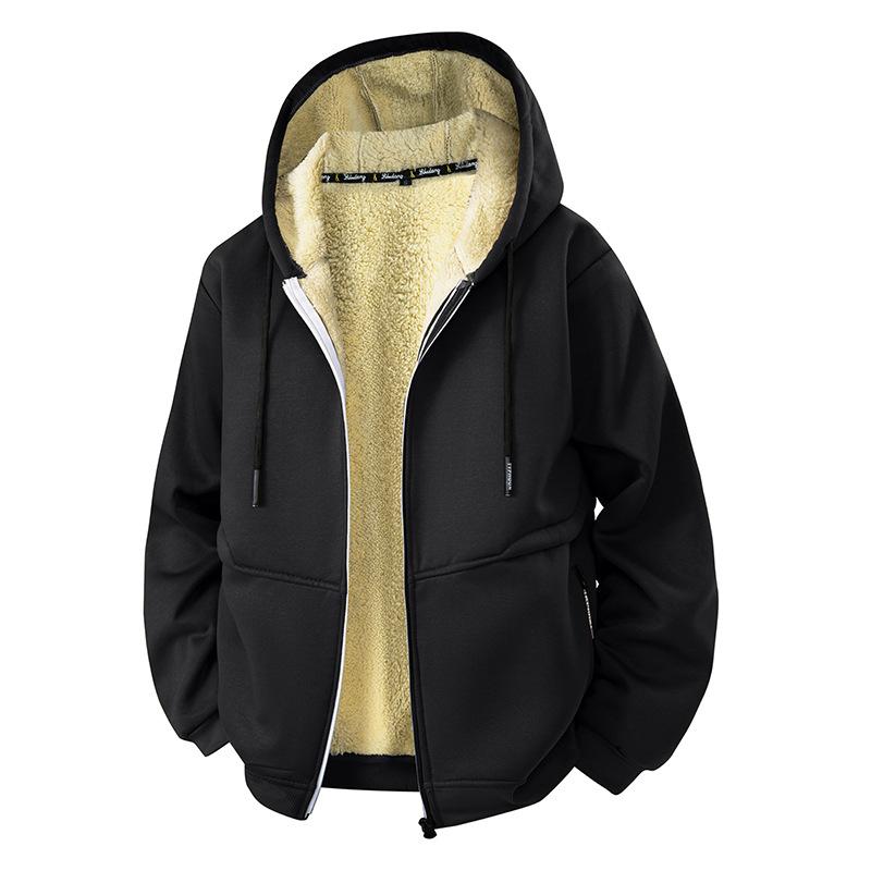 Jakke Vinter Herre Fleece Fortykket Termisk Hatt Hettegenser