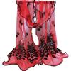 Women Fashion Peacock Flower Embroidered Lace Scarf Long Soft Wrap Shawl Stole