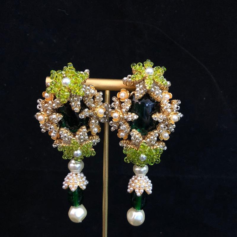 

NISHIZAWA Flowers Earrings for Women Palace Style Vintage Exquisite Hyperbole Jewelry Fashion Luxury Elegant Pendientes Mujer