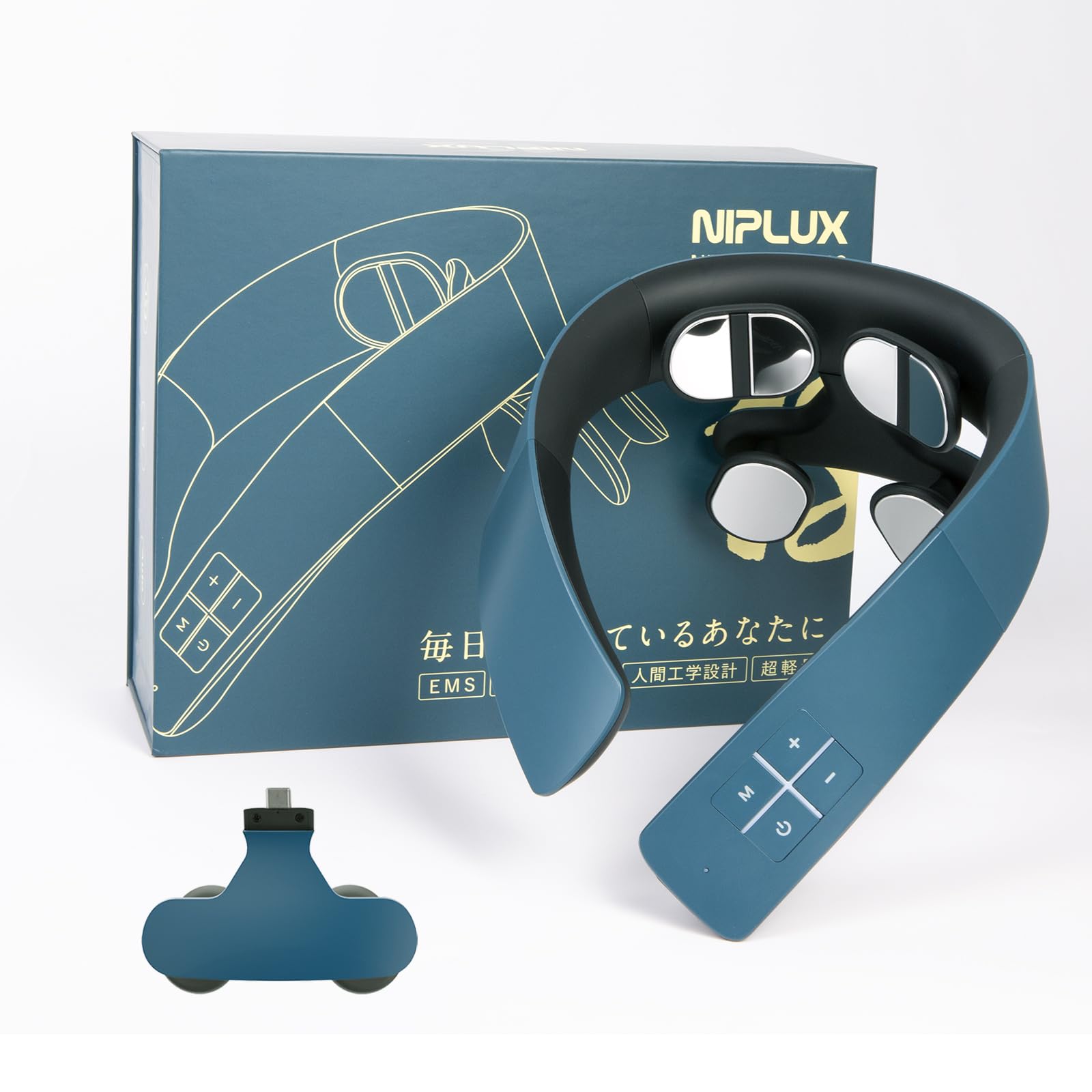 

NIPLUX NECK RELAX 1S Neck Care Neck and Shoulder Relaxation Japanese Voice 6 16 Intensity Can be Used While Relaxation Nisso Plus Device, Cordless, зелений