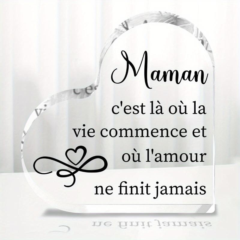 2D Flat, "Mother Is Where Life Begins and Where Love Never Ends" Acrylic Tabletop Sign, Suitable for Wall Decoration, Porch, Room, Villa, Accents Home