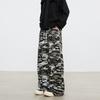 Pantalons décontractés droits à outils américains amples nouveau camouflage pantalon décontracté droit pour hommes pantalon large rétro polyvalent taille élastique cordon de serrage d'automne