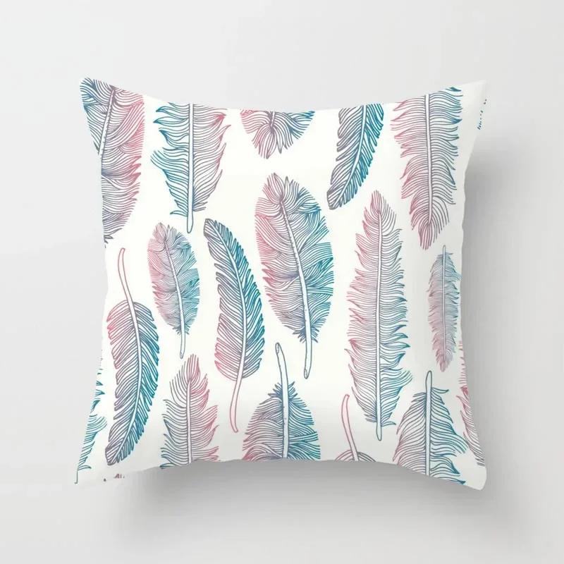 

Наволочка с перьями, Геометрическая абстрактная арт-подушка, Диван, Домашний декор 66x66cm жёлтый